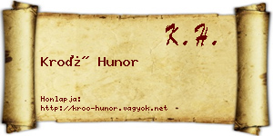 Kroó Hunor névjegykártya